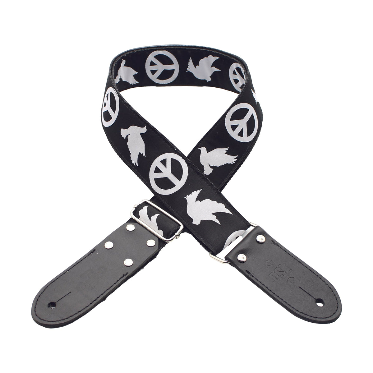 DSL 2 Inch Guitar Strap Jacquard Weave Peace Black