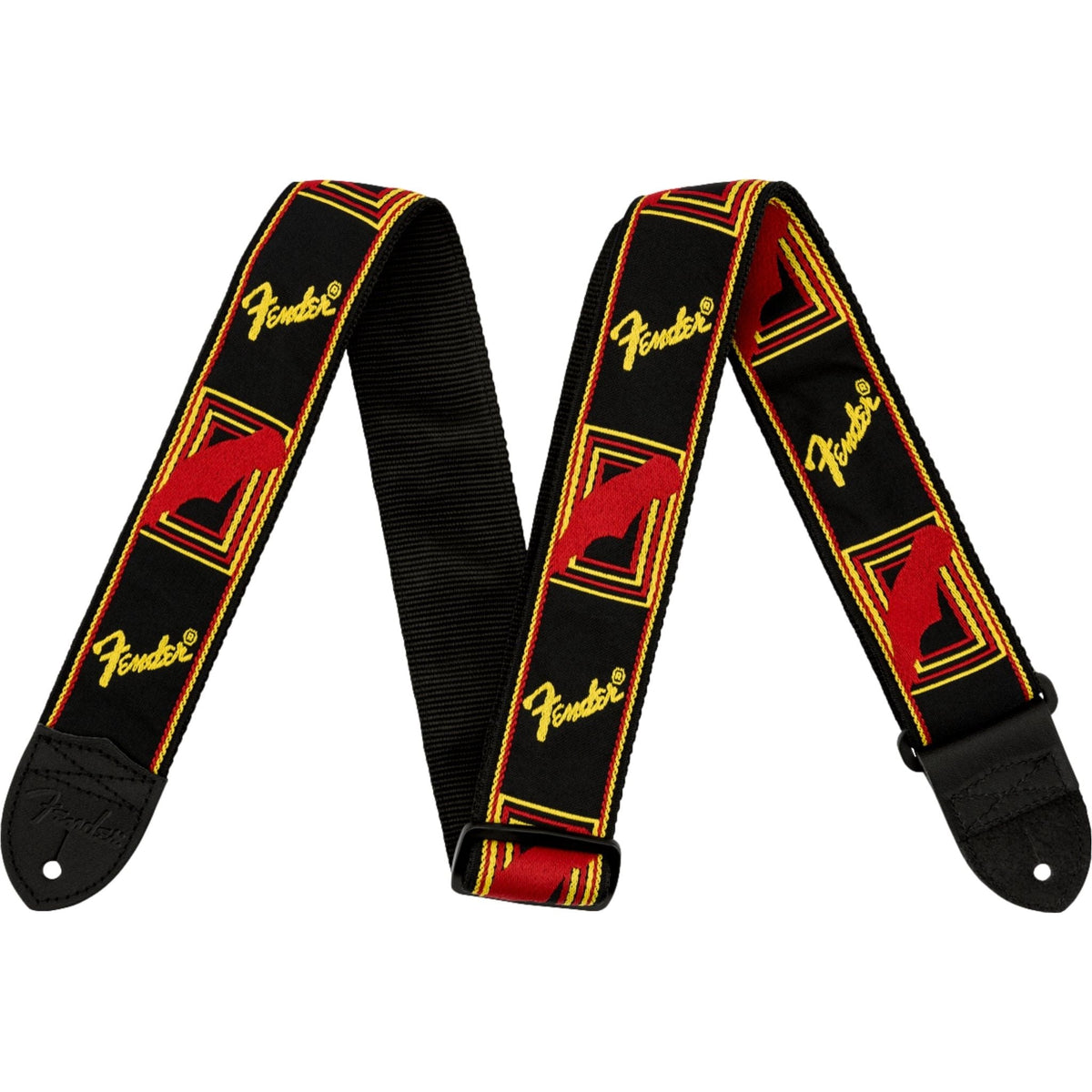 Fender Monogrammed Strap Black/Yellow/Brown