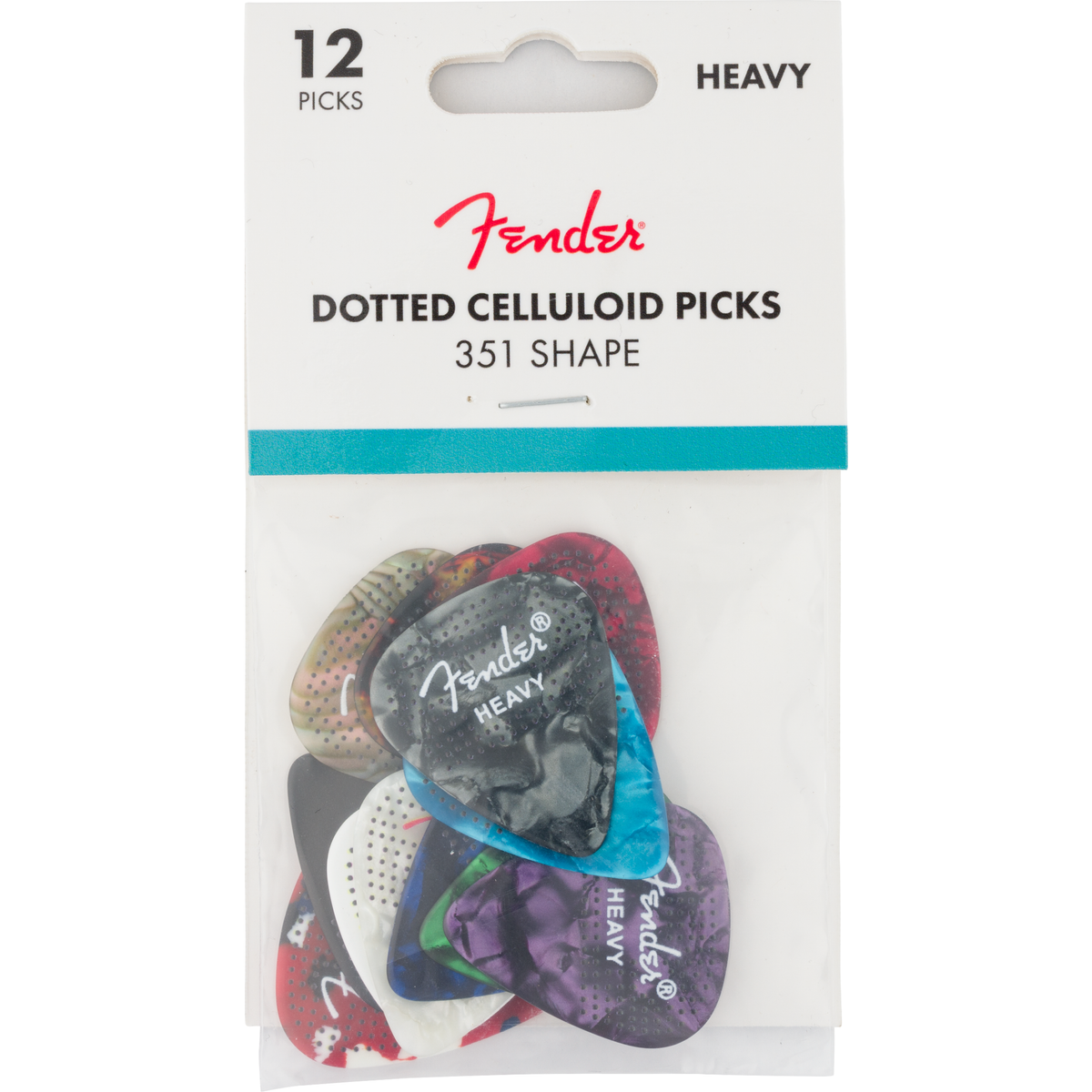 Fender 351 Dotted Celluloid Picks 12 Pack Heavy