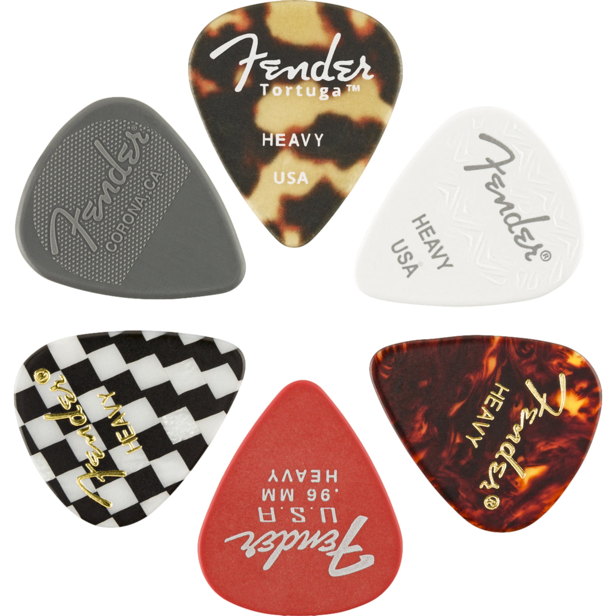 Fender 351 Shape Guitar Picks Material Medley Heavy 6