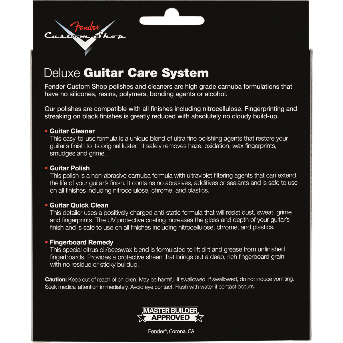 Fender Custom Shop Deluxe Guitar Care System 4 Pack Black