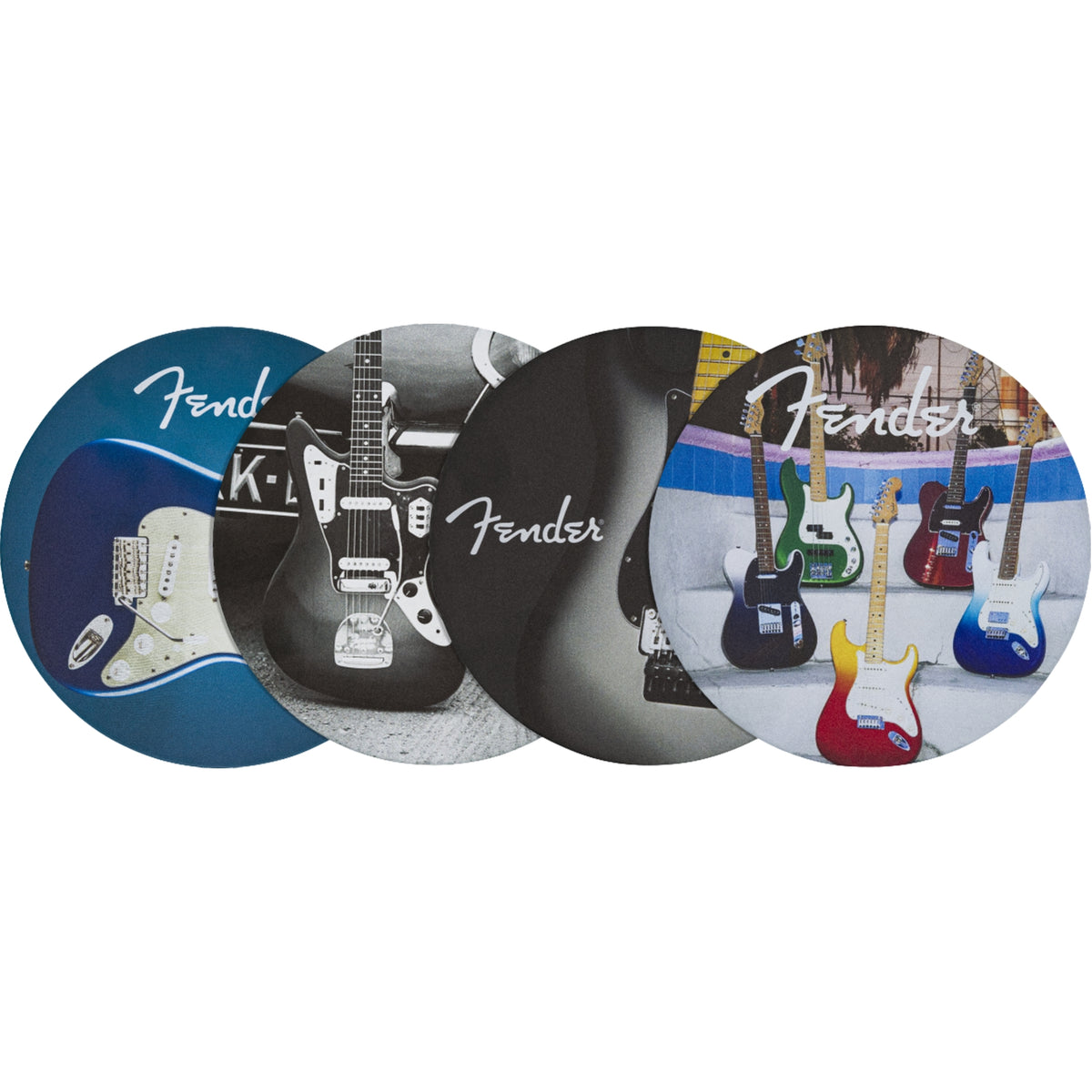 Fender Guitars Coasters 4-Pack Multi-Color Leather