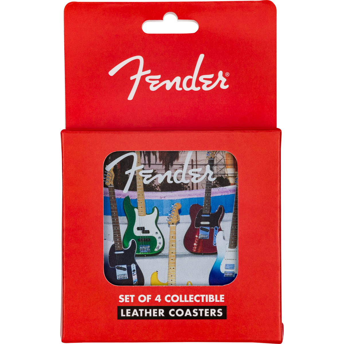 Fender Guitars Coasters 4-Pack Multi-Color Leather