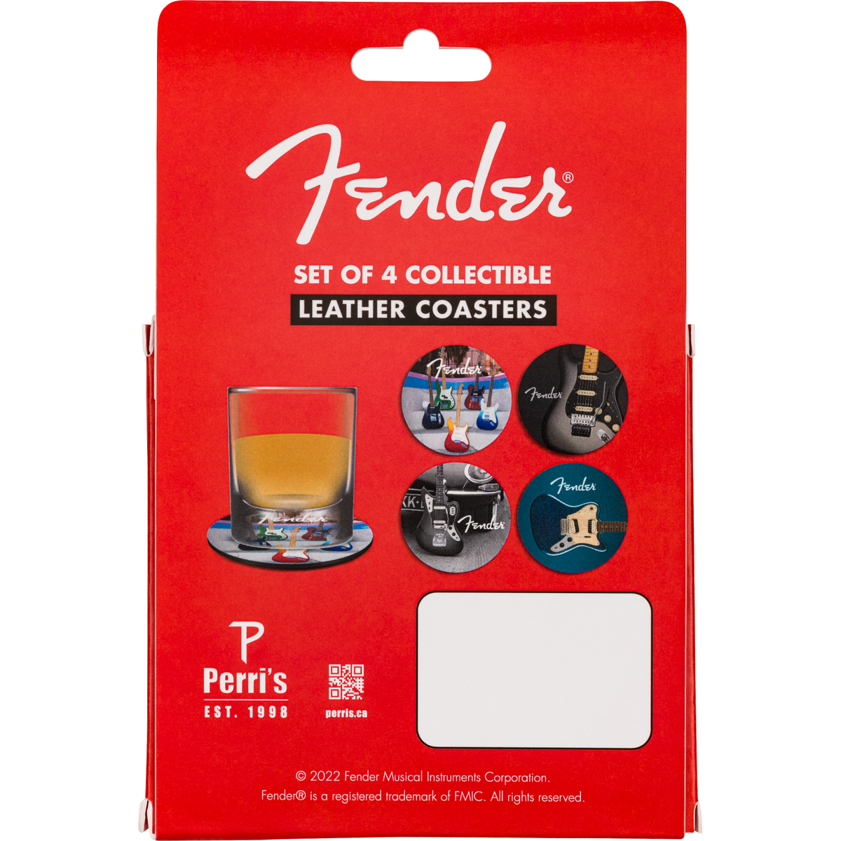 Fender Guitars Coasters 4-Pack Multi-Color Leather