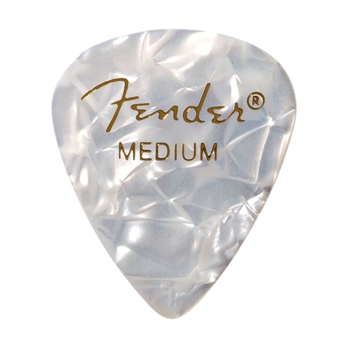 Fender Premium Celluloid 351 Shape Picks Medium White Moto 12-Pack