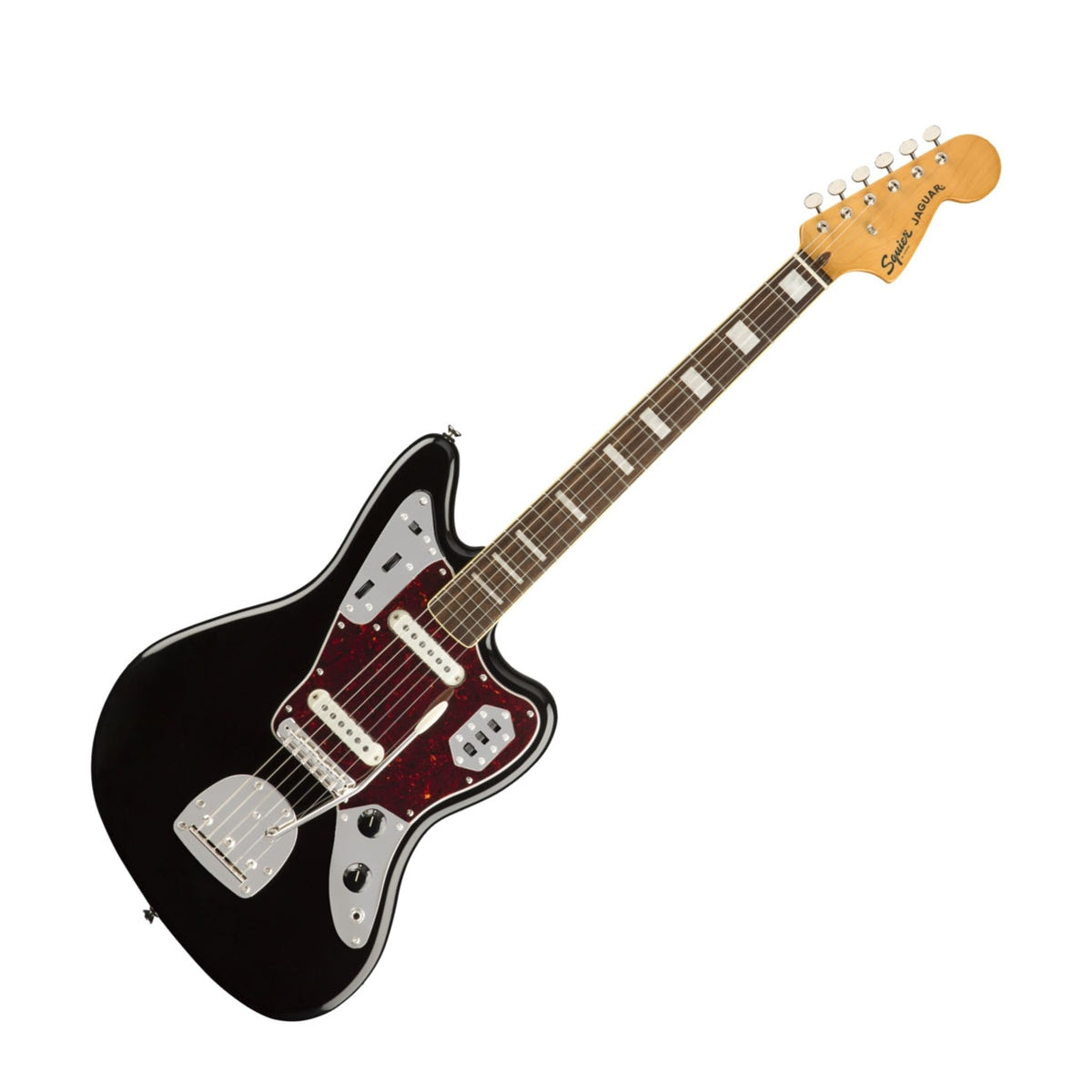 The Fender Squier Classic Vibe 70s Jaguar Electric Guitar turns up the volume on retro style and produces incredible tone courtesy of its dual Fender-Designed alnico single coil pickups
