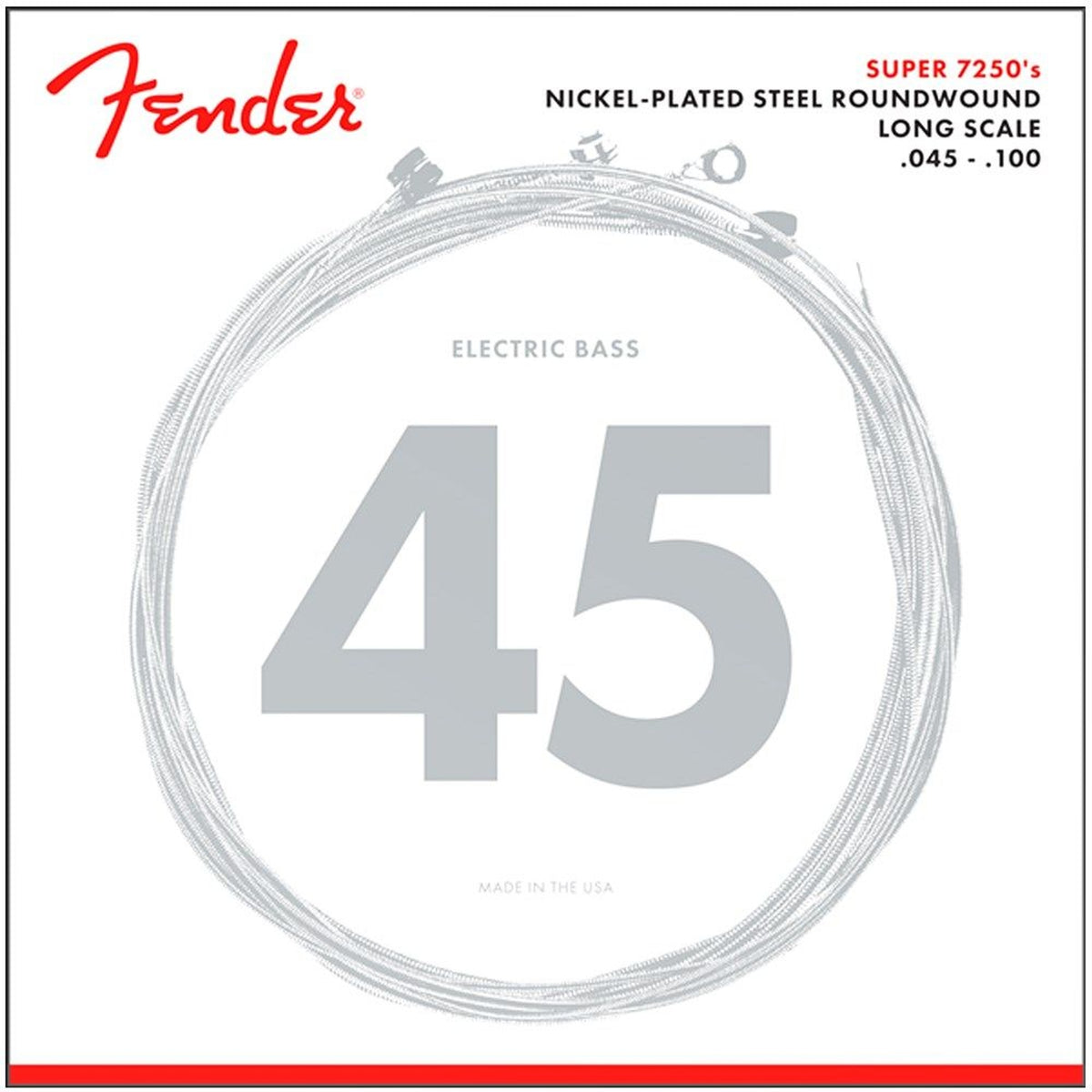 Fender Super 7250s Nickel Plated Bass Strings Nickel Plated Steel Long Scale 7250ML 045-100