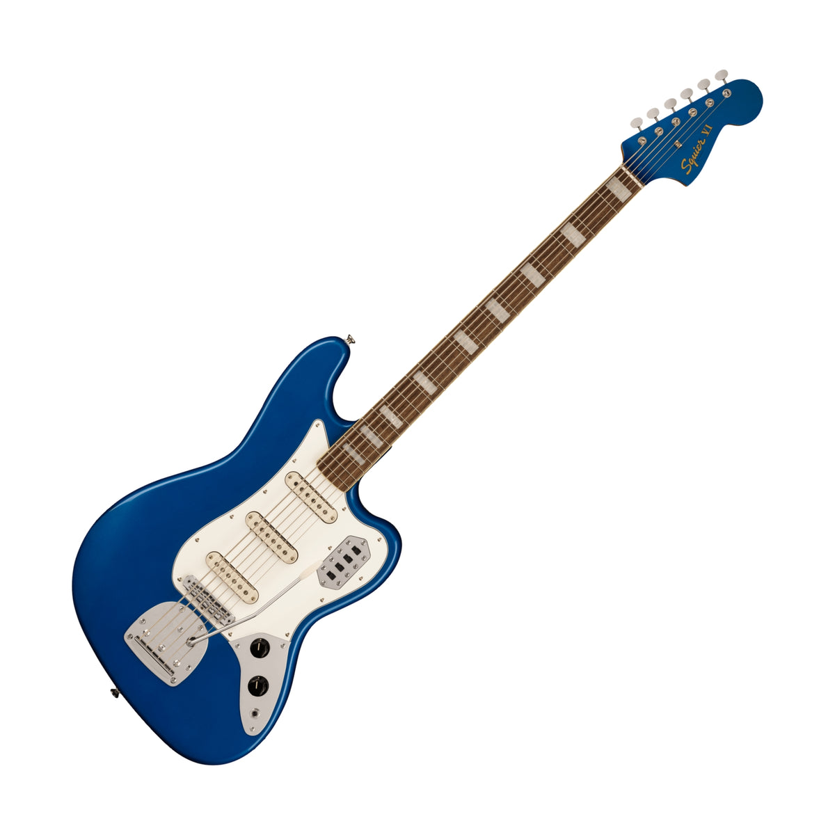FSR Squier Classic Vibe Bass VI Laurel Fingerboard Parchment Pickguard Matching Headstock Lake Placid Blue