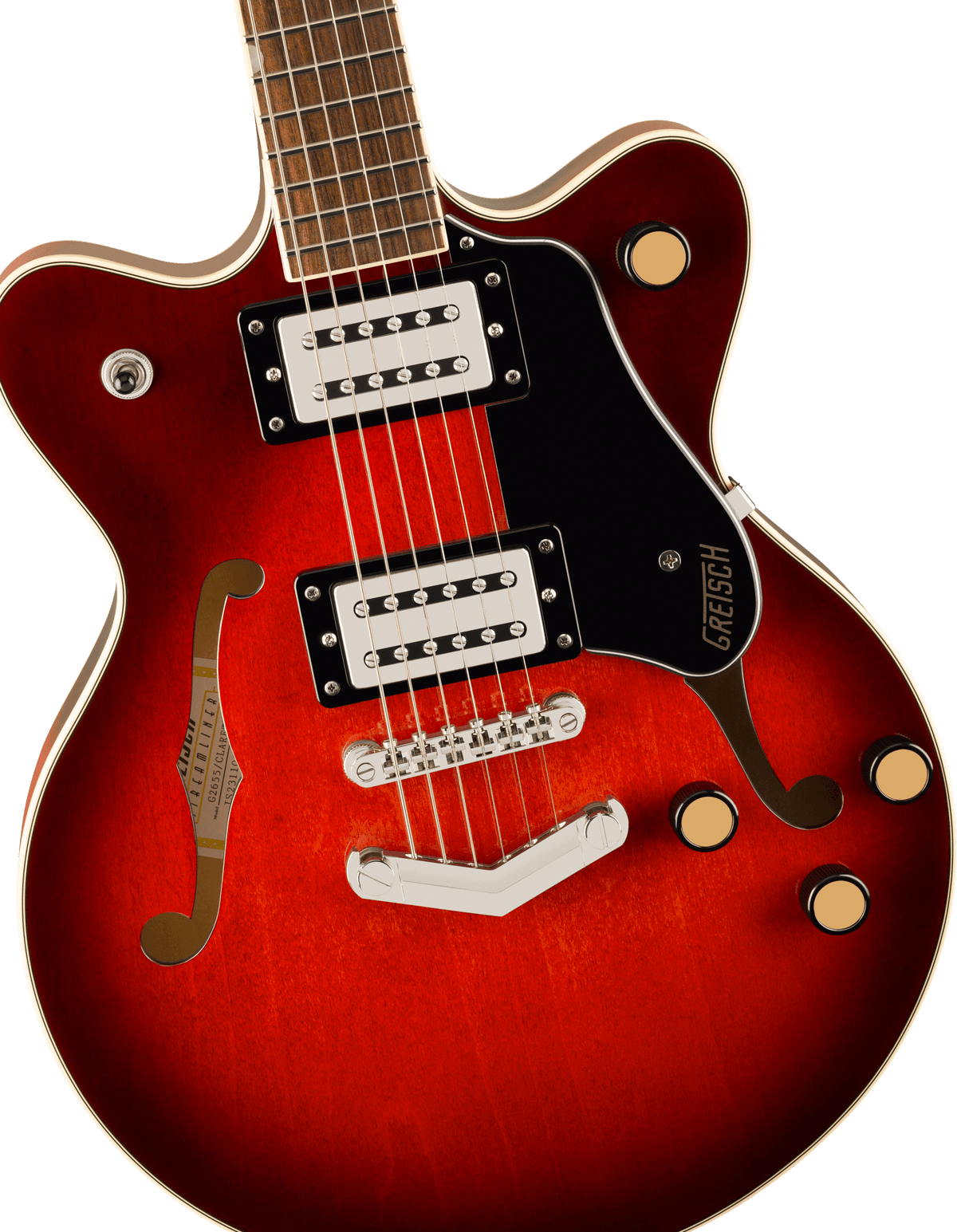Grestch G2655 Streamliner Center Block Jr. Double-Cut Hollow-Body Electric Guitar Claret Burst