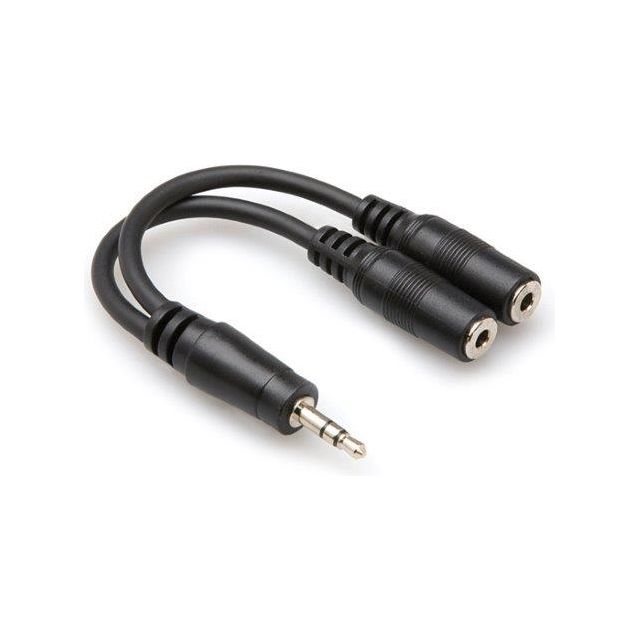 Hosa 3.5 mm TRS to Dual 3.5 mm TRSF Cable Adapter