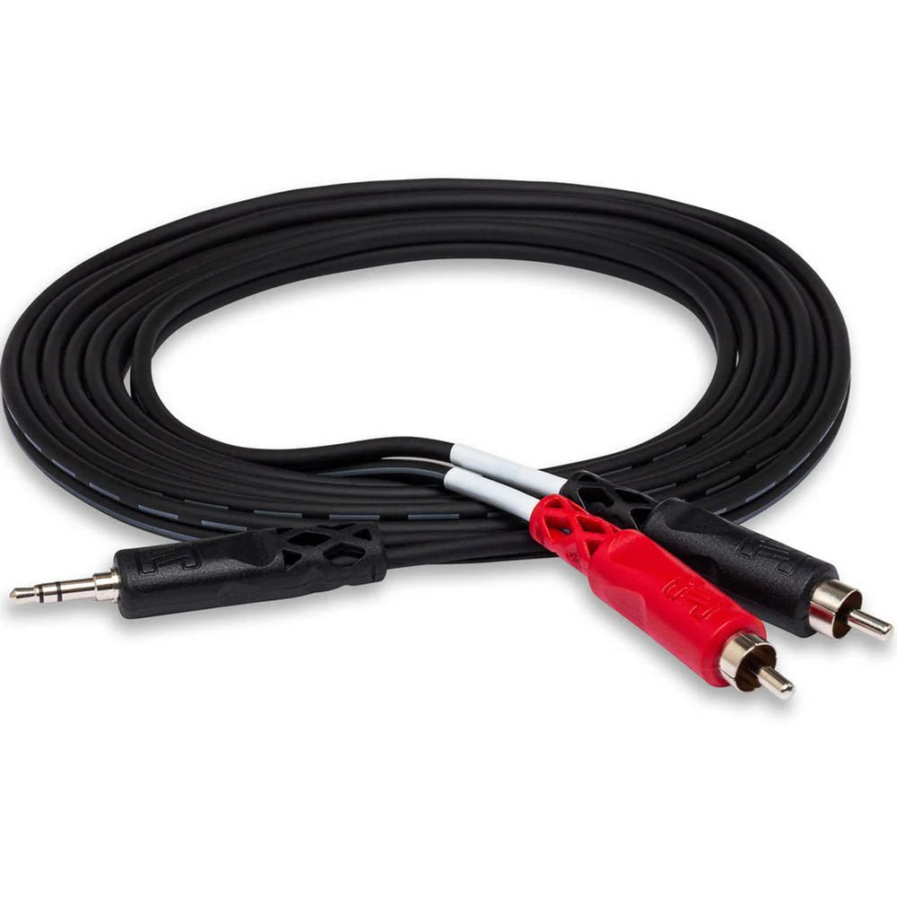 Hosa CMR225 25ft Stereo Breakout Cable 3.5 mm TRS to Dual RCA