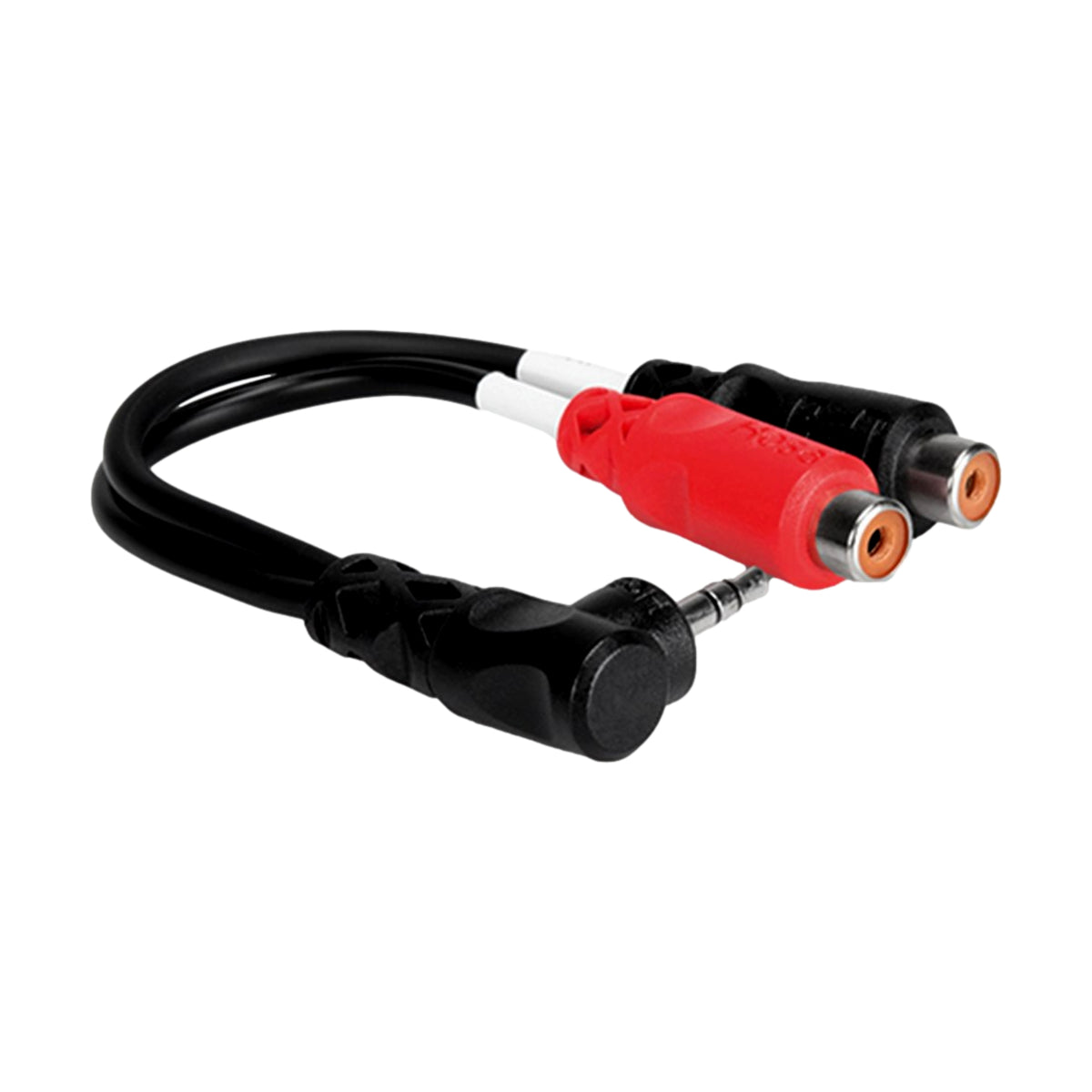Hosa Right-Angle 3.5mm TRS Male to Dual RCA Female Stereo Breakout Adaptor Cable