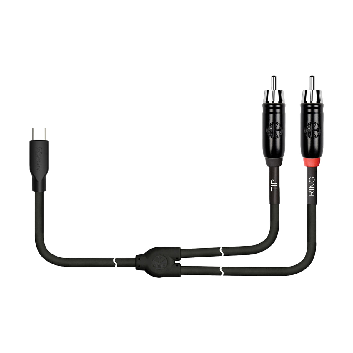 Kirlin 6ft USB C to 2 x RCA Tip Ring # UYC-394B-BK-6