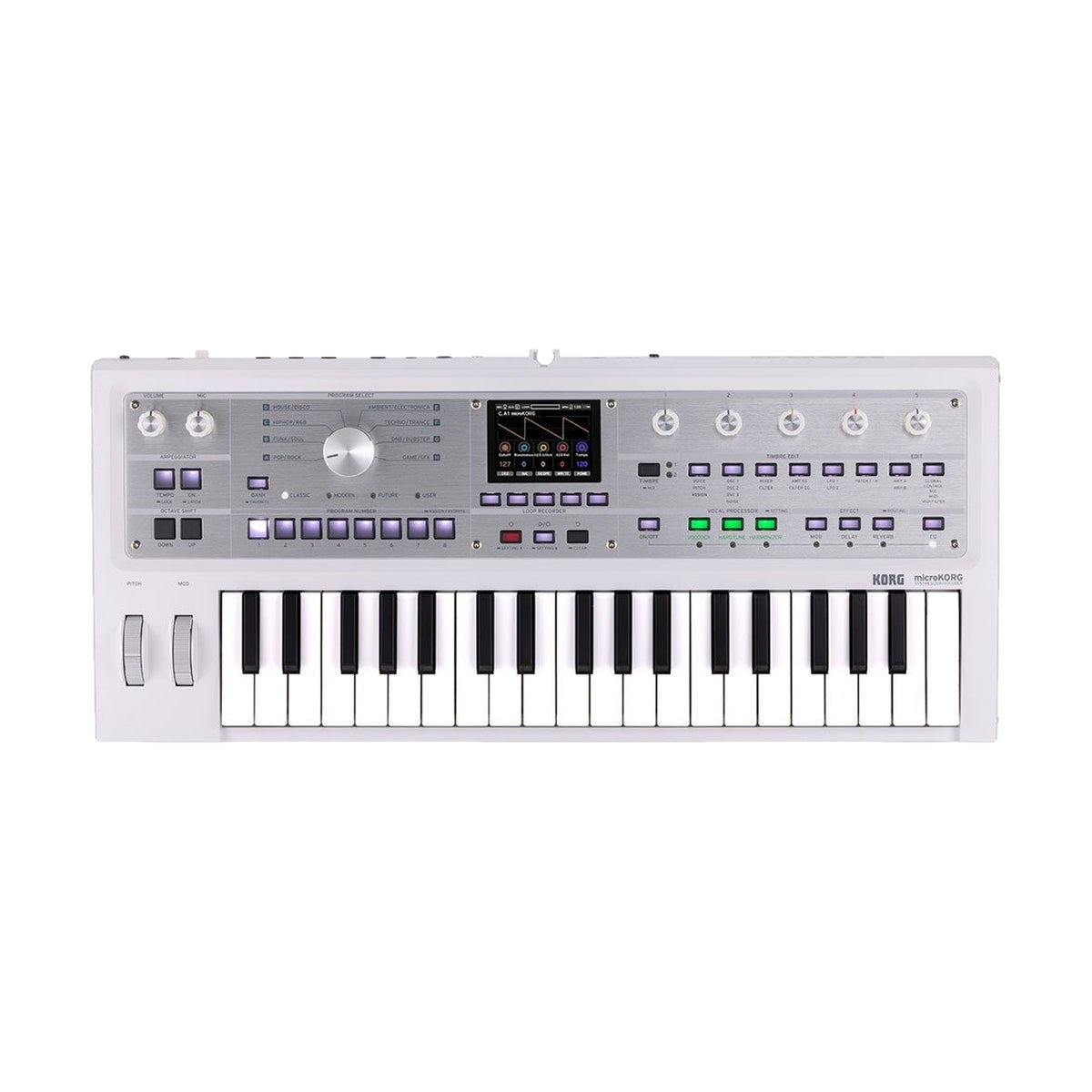 Korg MicroKorg 2 Synthesizer Vocoder White Limited Edition