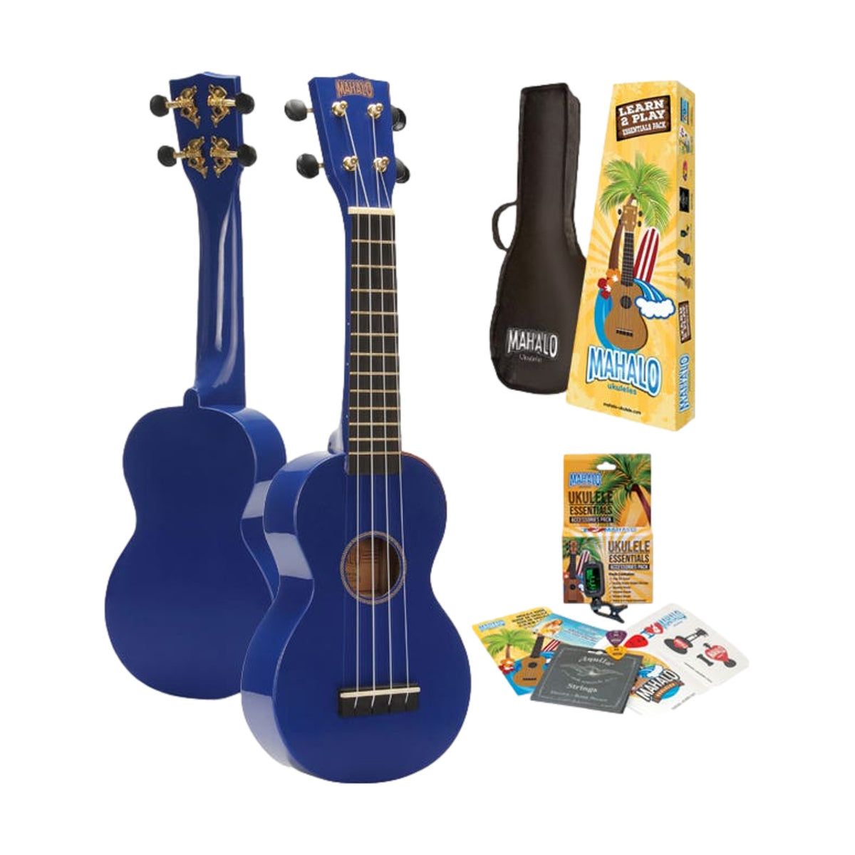 Mahalo Rainbow Series Soprano Ukulele Learn 2 Play Pack