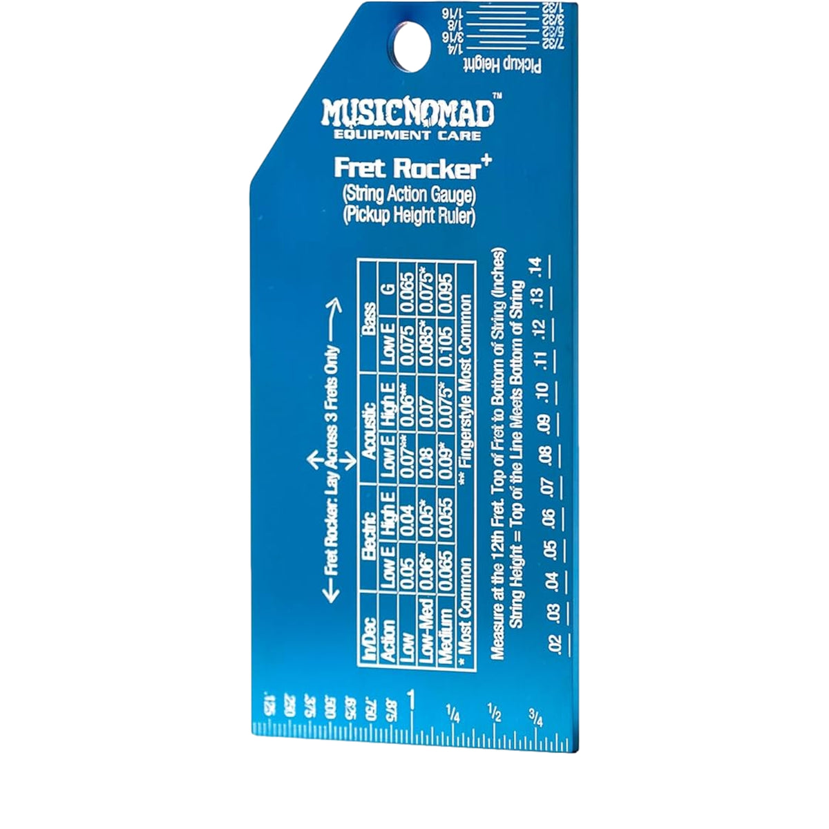 Music Nomad Fret Rocker Plus with String Action Gauge-Pickup Ruler
