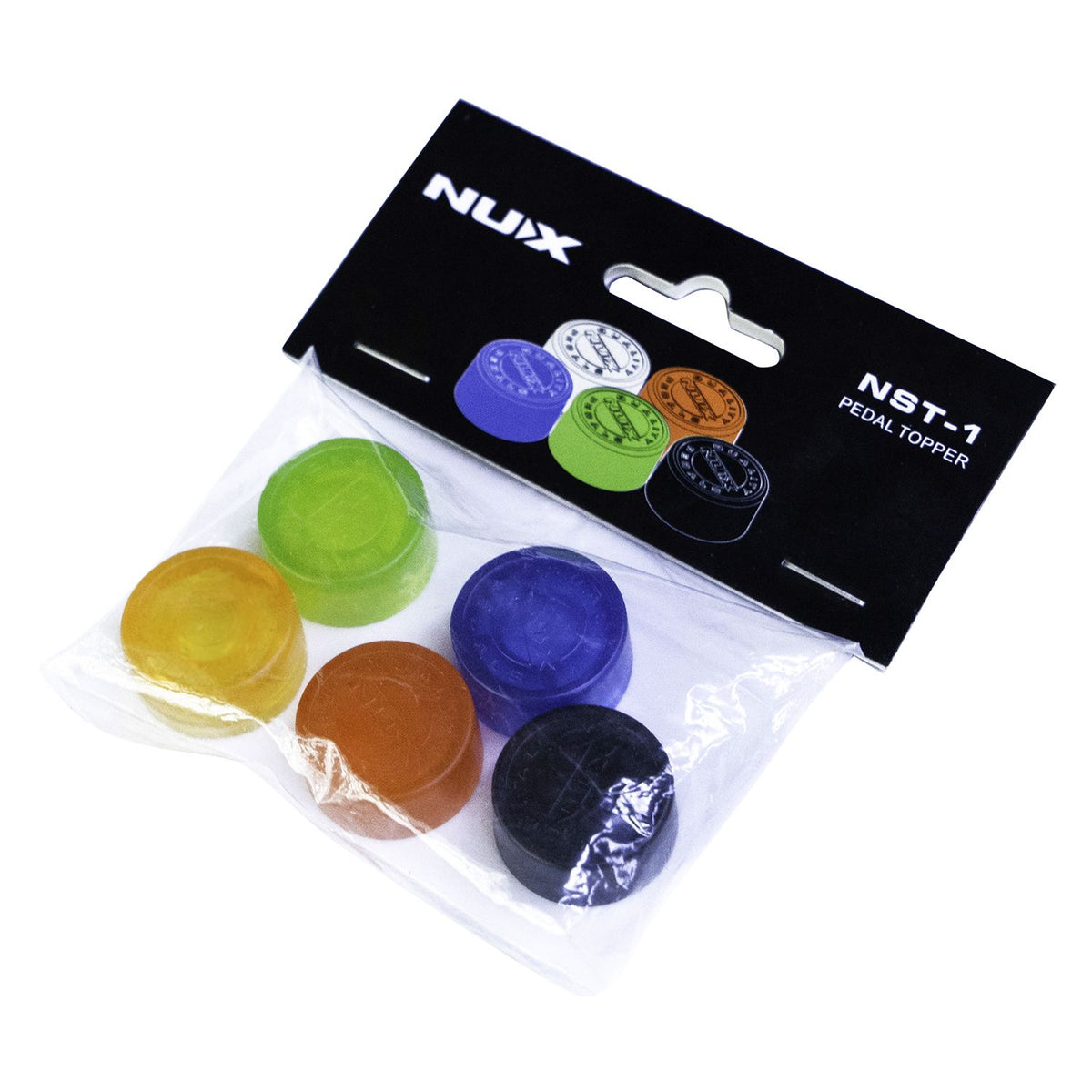 Nu-X Pedal Topper Footswitch Caps Assorted Colours 5 Pack