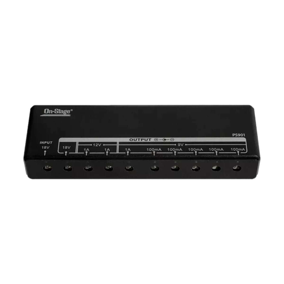 On Stage Guitar Pedal Power Bank Black with Cables
