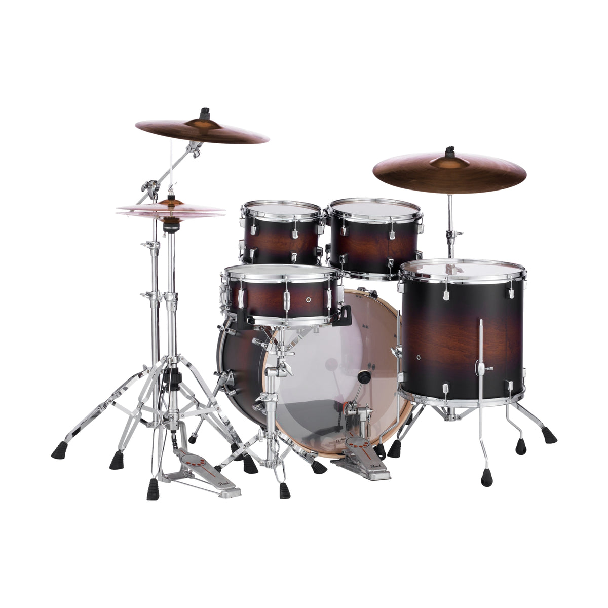 Pearl Decade Maple 22 Inch Fusion Plus 5pc Drum Kit with Hardware Satin Brown Burst
