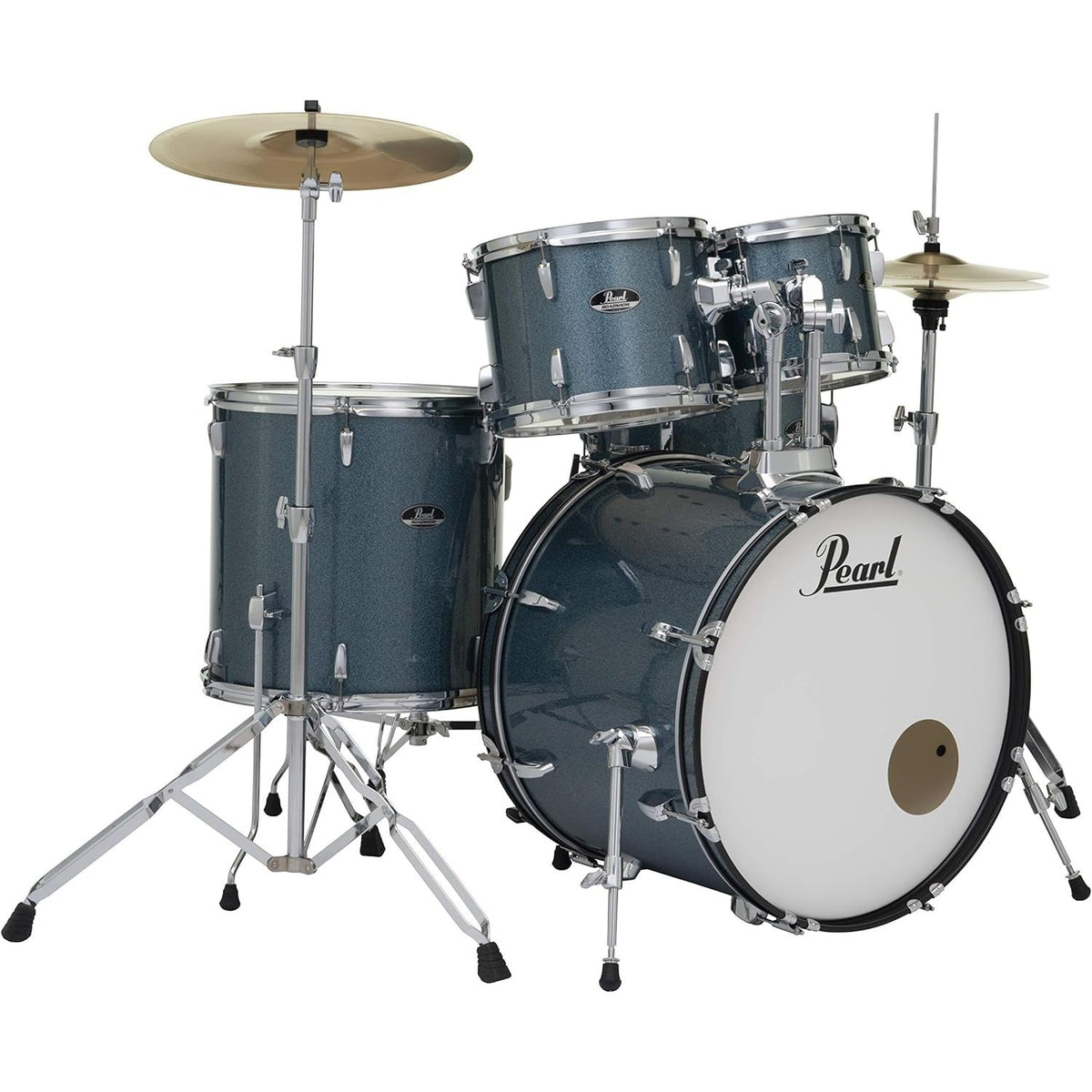 Pearl Roadshow 22 Inch 5 Piece Fusion Plus Drum Kit with Hardware and Cymbals Aqua Blue Glitter