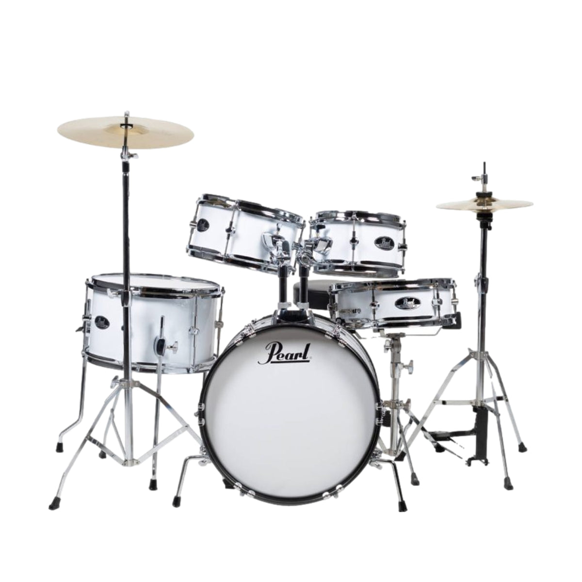 Pearl Roadshow Junior 16 Inch 5 Piece Drumkit Pure White with Cymbals