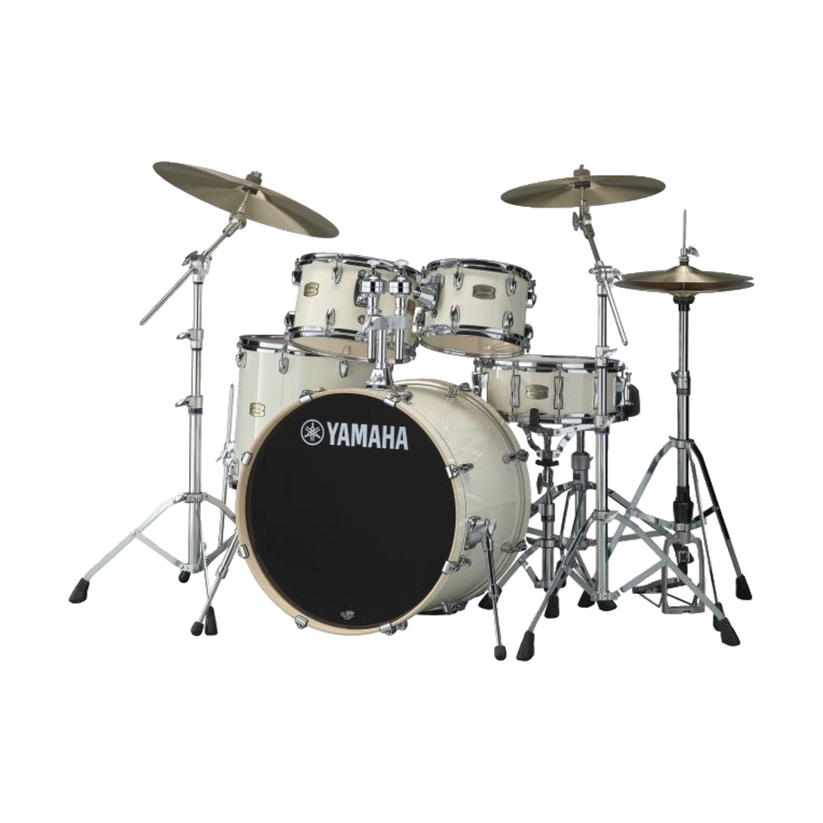 Yamaha Stage Custom Birch 22 Inch Euro Drum Kit Classic White with Hardware