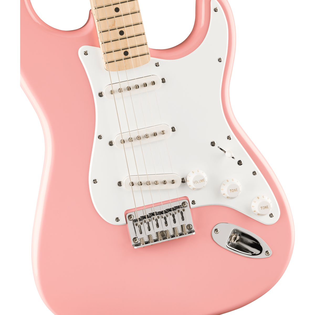 Squier Sonic Stratocaster Electric Guitar HT-Sheel Pink White Pickguard