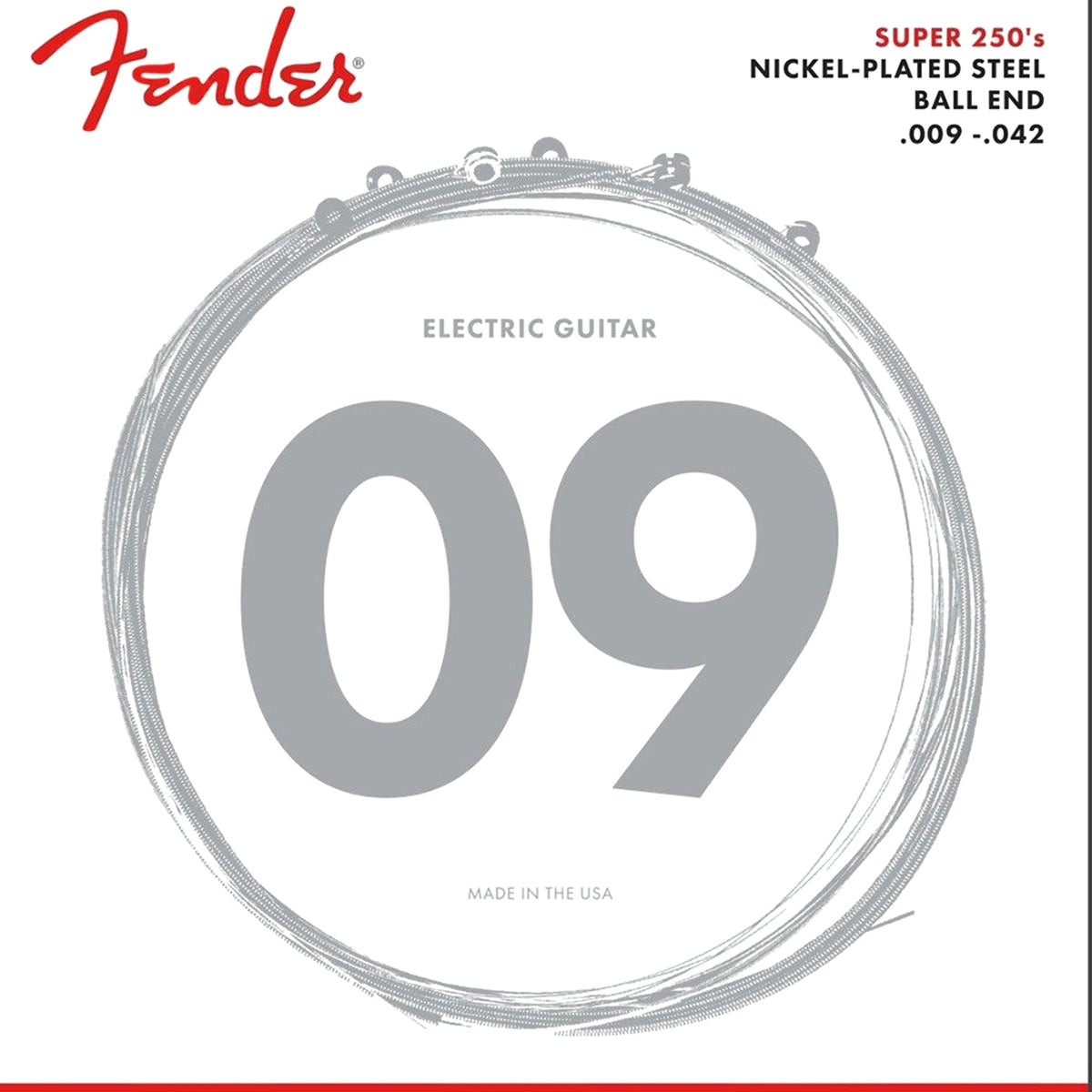 Super 250 Guitar Strings Nickel Plated Steel Ball End 250L Gauges 9-42