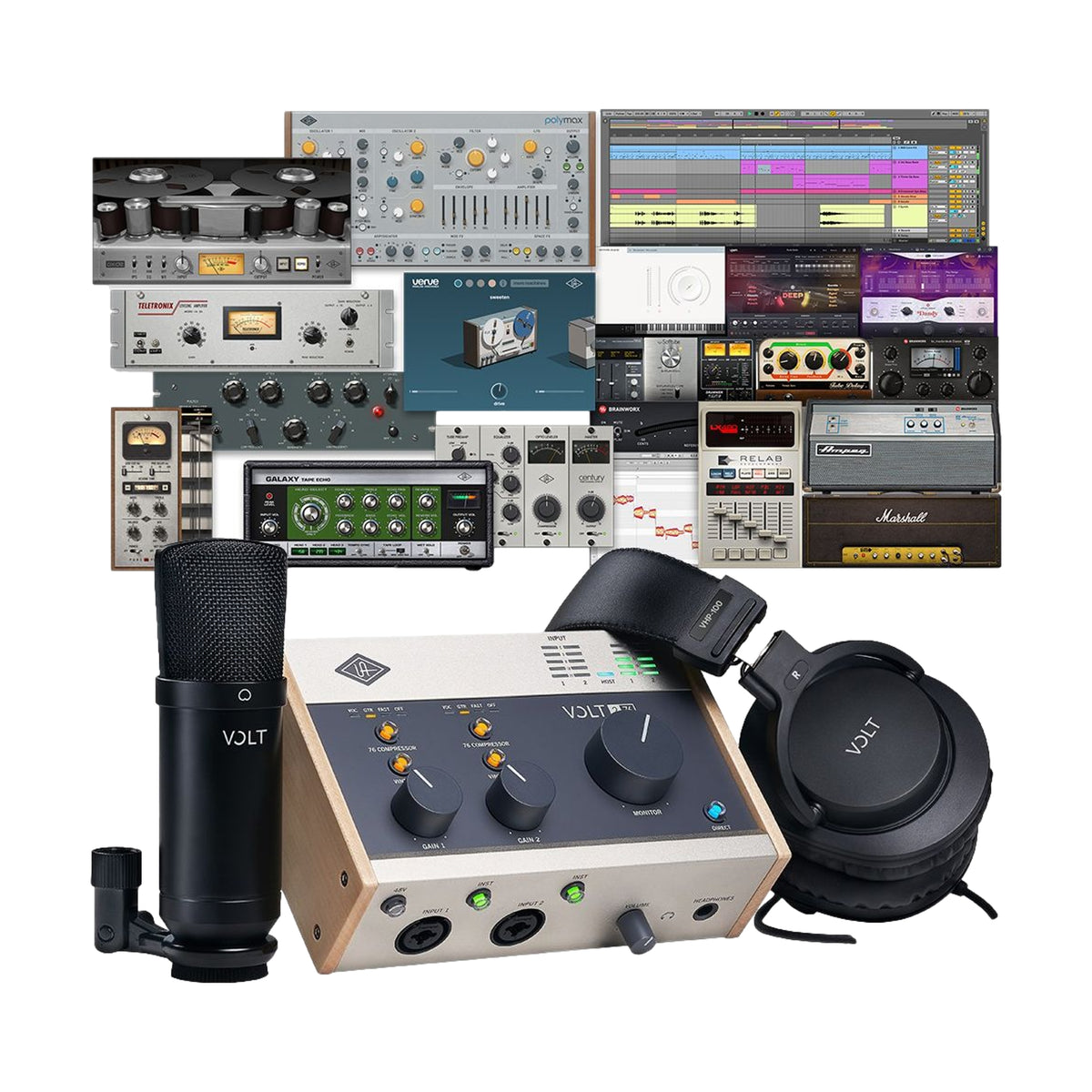 Universal Audio Volt 276 Pack USB Audio Interface with Condenser Mic and Headphones