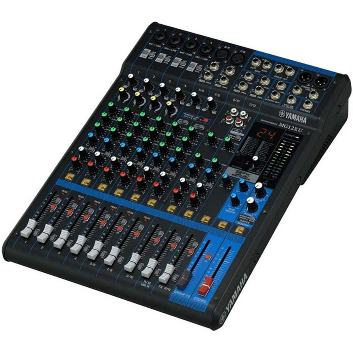 The Yamaha MG12XU is a compact mixer capable of twelve simultaneous inputs that is ideal for performances, recordings lectures and more.