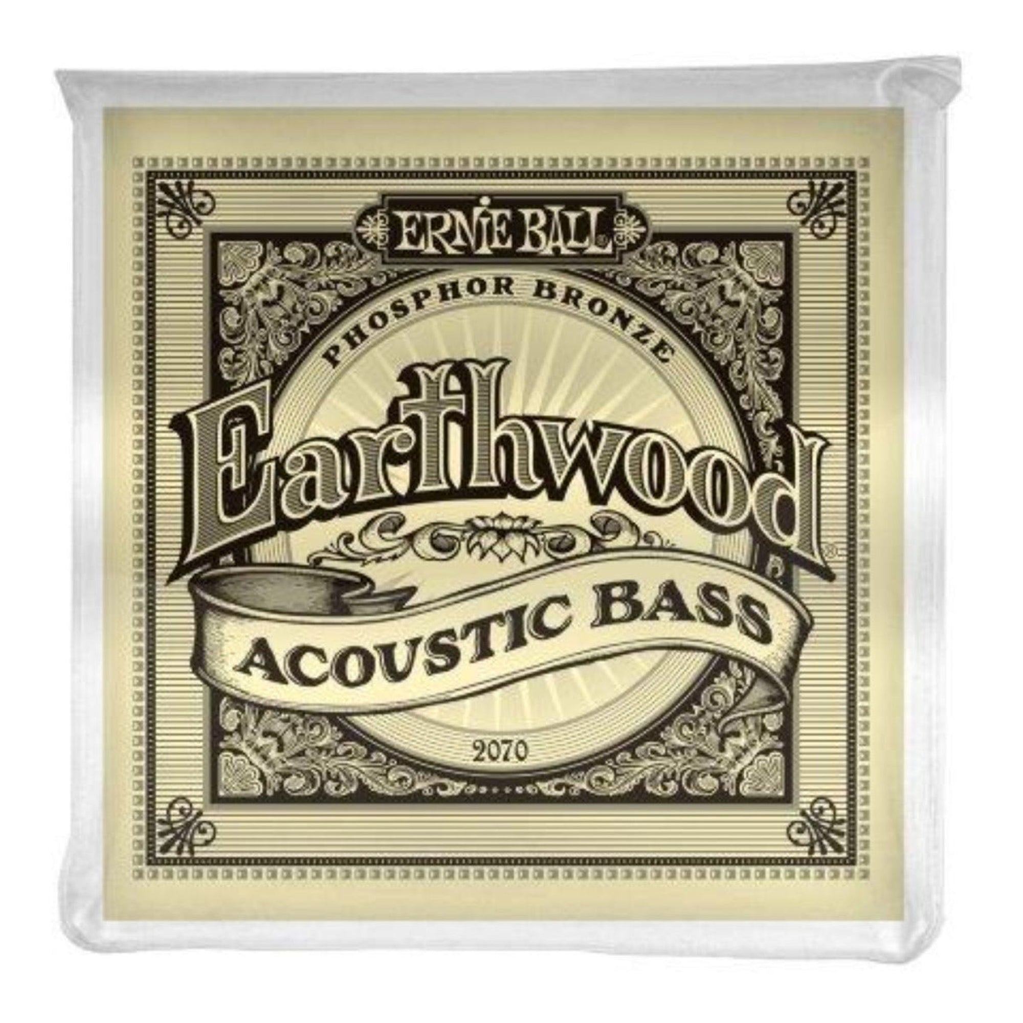 Ernie Ball Earthwood Phosphor Bronze acoustic bass strings are made from 92% copper, 7.7% tin, 0.3% phosphorus wire wrapped around tin plated hex shaped steel core wire. These acoustic bass guitar strings have a light orange, gold colour and provide a mellow, ringing sound, with excellent clarity. 