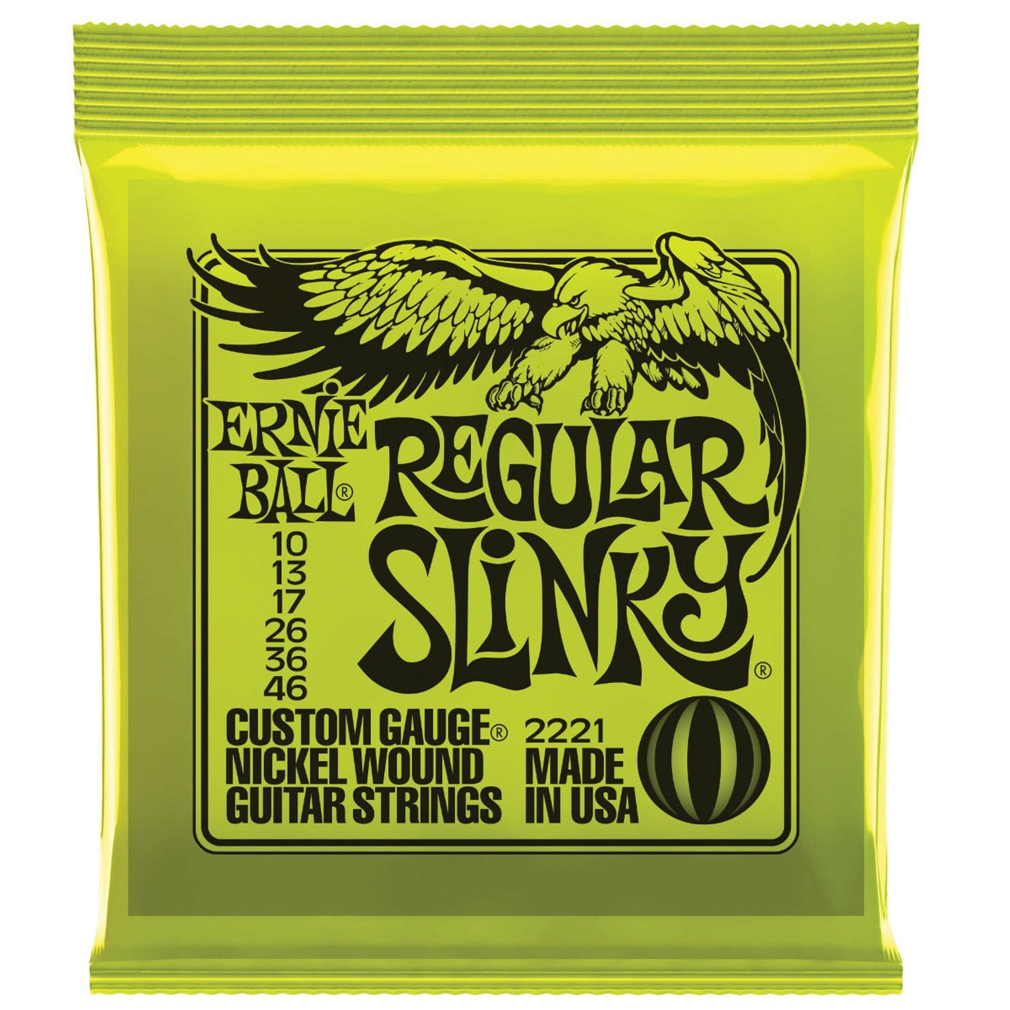 Ernie Ball Nickel Wound Electric Guitar Strings are made from nickel plated steel wire wrapped around tin plated hex shaped steel core wire. The plain strings are made of specially tempered tin plated high carbon steel producing a well balanced tone for your guitar. 