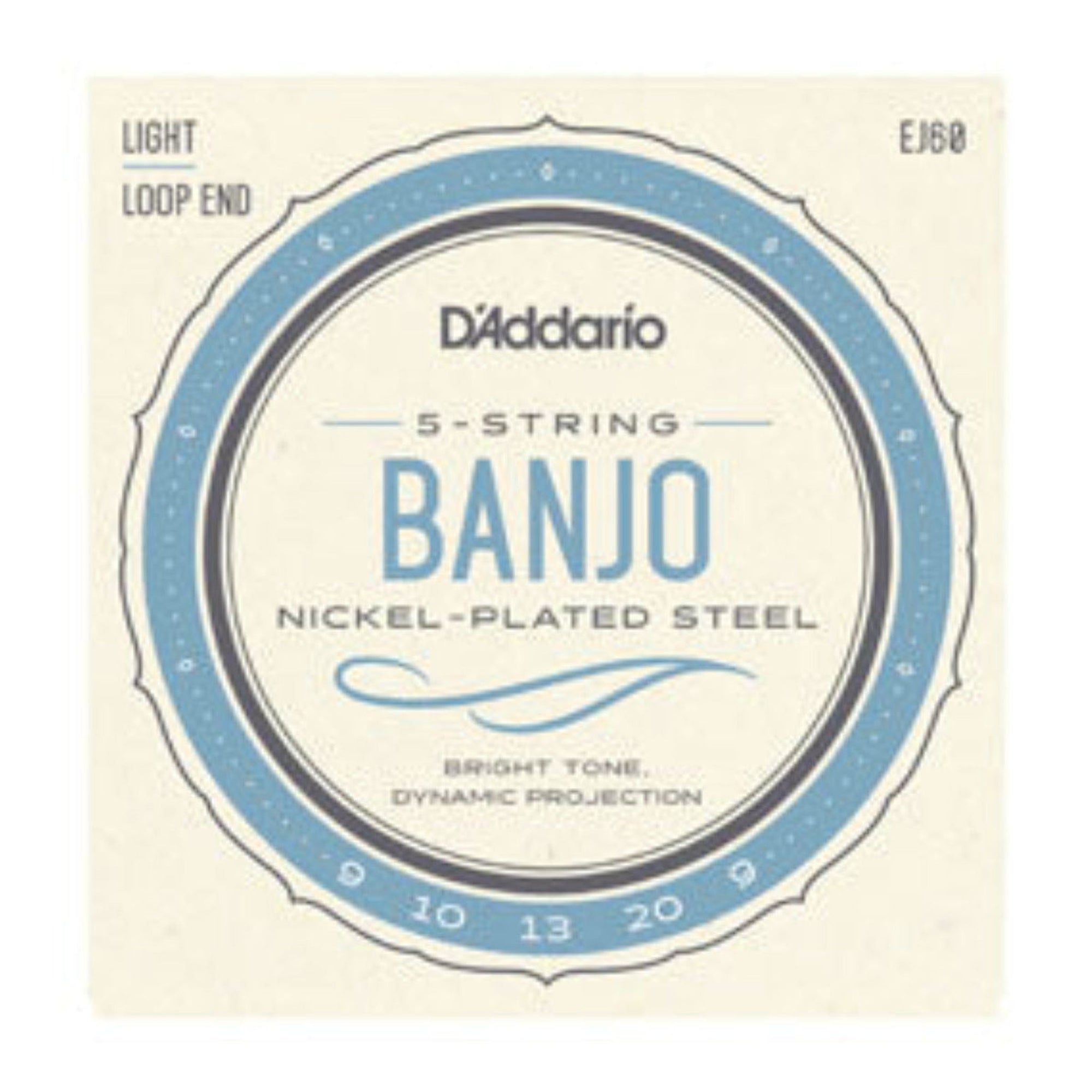 EJ60, one D'Addario's best selling 5-string banjo sets, offers light playing tension for comfortable playing feel and brilliant tone.