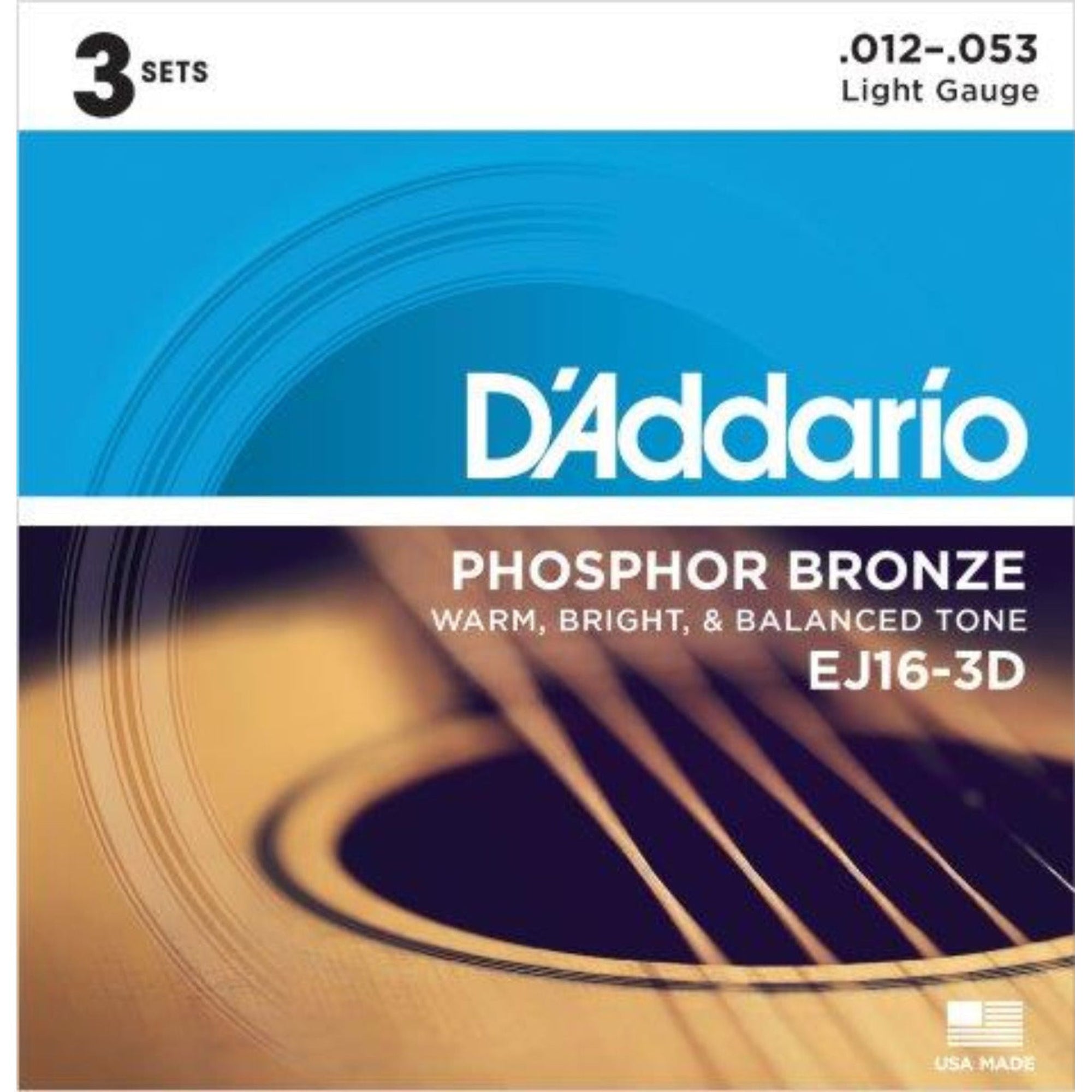 D'Addario's most popular acoustic set, EJ16 delivers the ideal balance of volume, projection and comfortable playability. Buy 3 sets and save! 