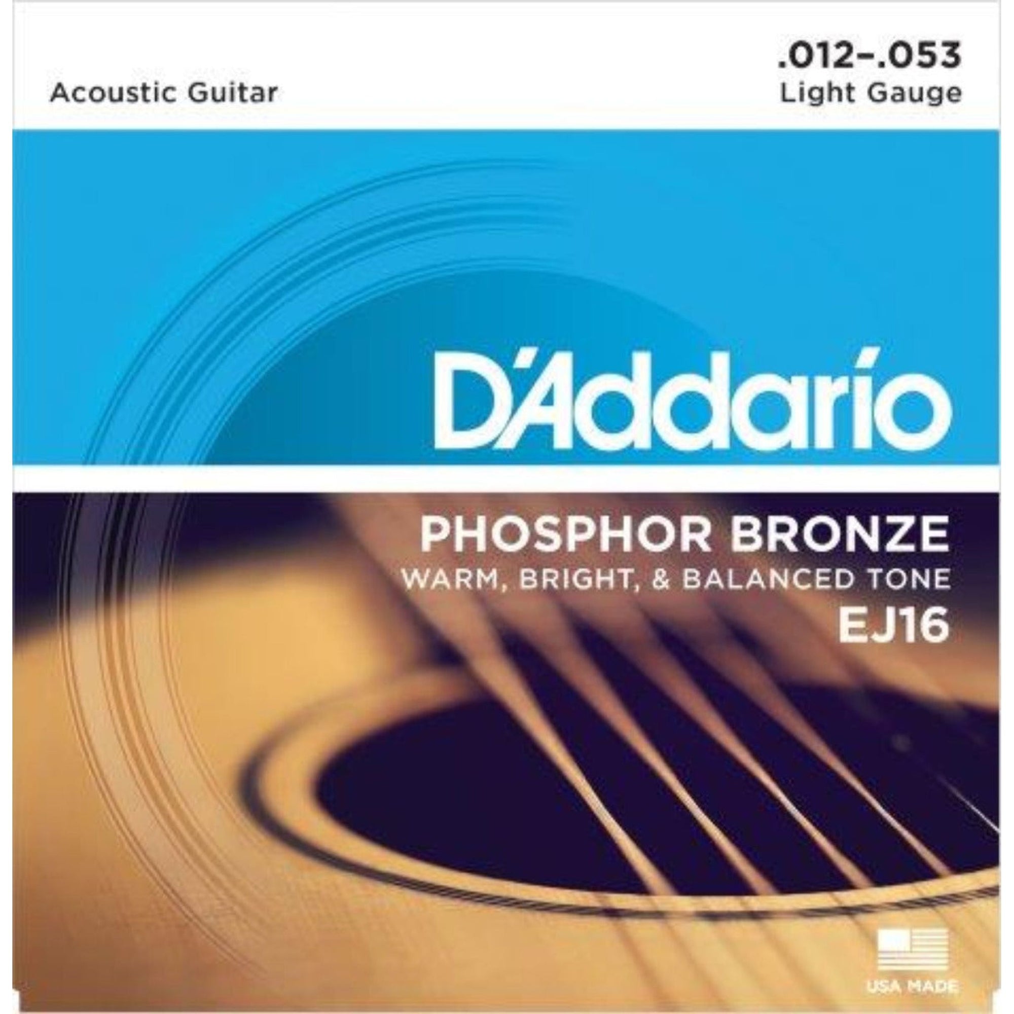 D'Addario's most popular acoustic set, EJ16 delivers the ideal balance of volume, projection and comfortable playability.