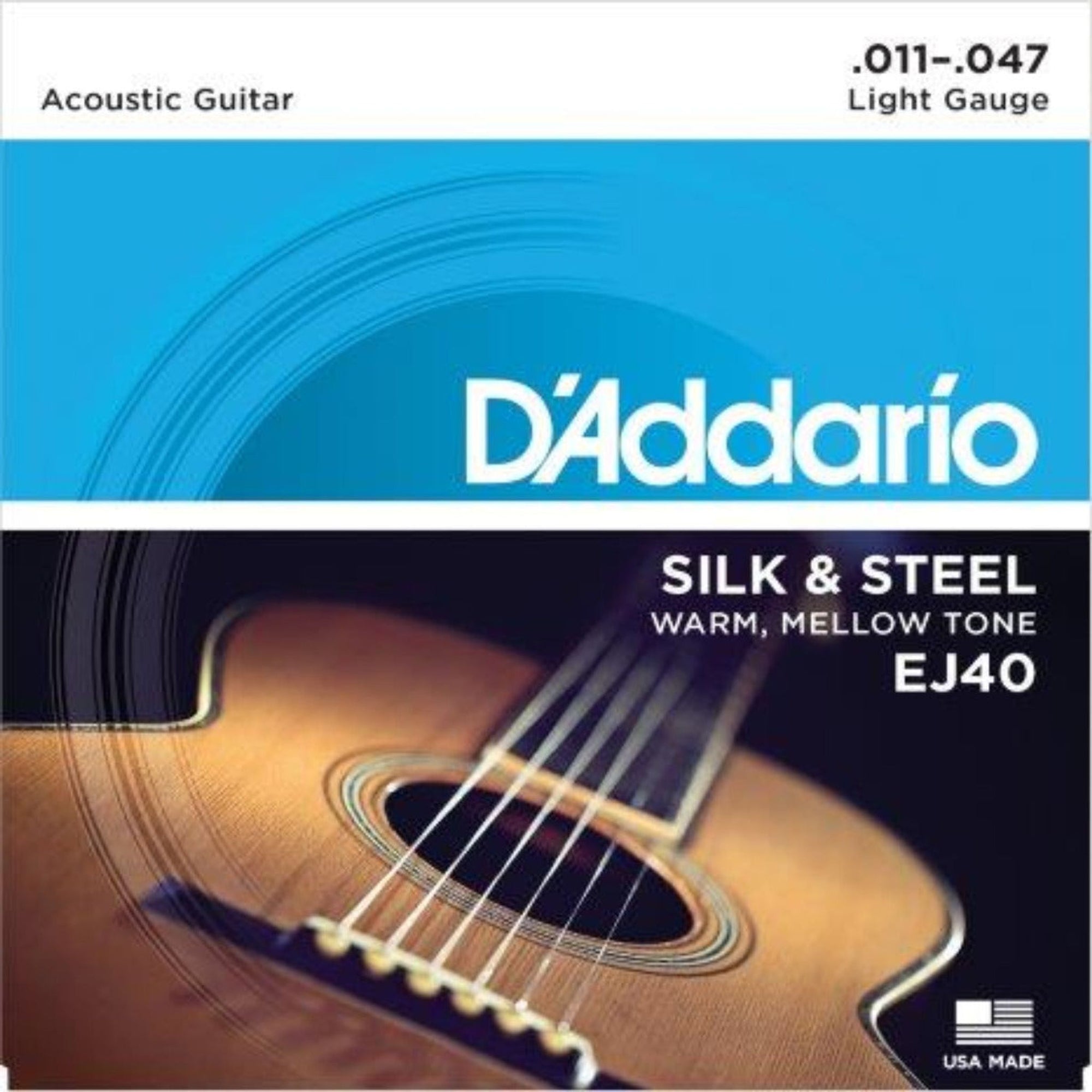 EJ40 Silk & Steel strings are designed and gauged specifically for guitarists who use traditional fingerstyle methods and prefer a warm, mellow tone. 