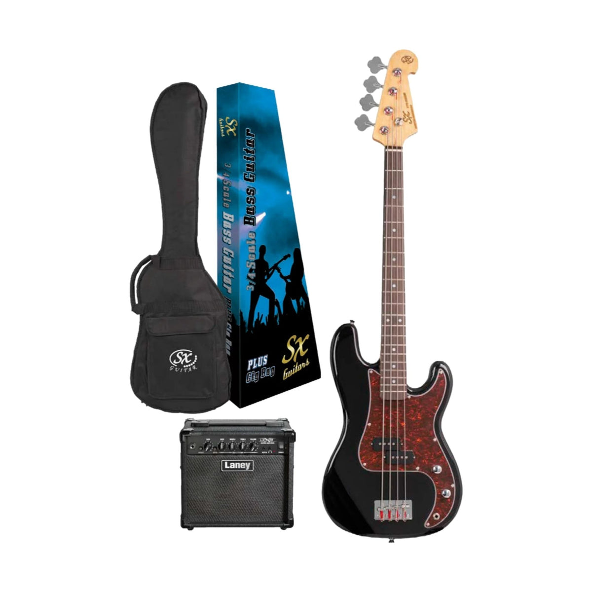 The SX Bass Guitar Pack represents exceptional value for money, build quality, playability and tone. The entire range of SX guitars are perfect for beginners and experienced players looking for a bargain or budget workhorse.