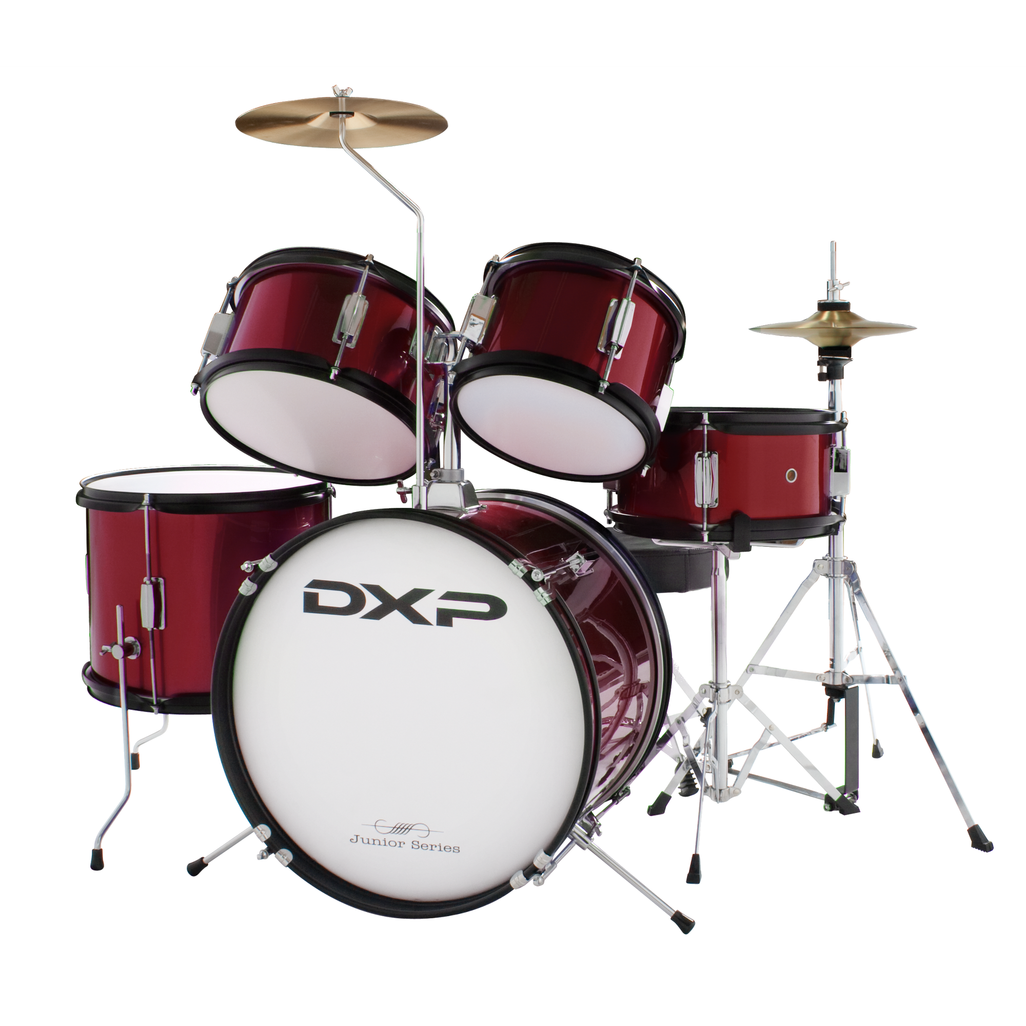 The DXP 5 piece Junior Drum Kit  is a great and highly affordable option for the younger starting drummer. DXP 5 piece Junior Drum Kit is an exciting and smaller sized kit for the emerging young drummer. The Junior drum kit comes at a great price too.