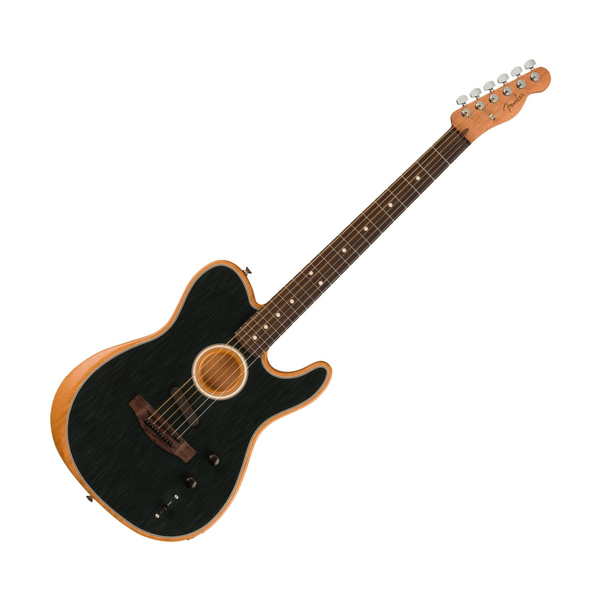 The Fender Acoustasonic Telecaster is both unique and imaginative. This acoustic-electric guitar offers its own set of six voices that showcases its unique personality.